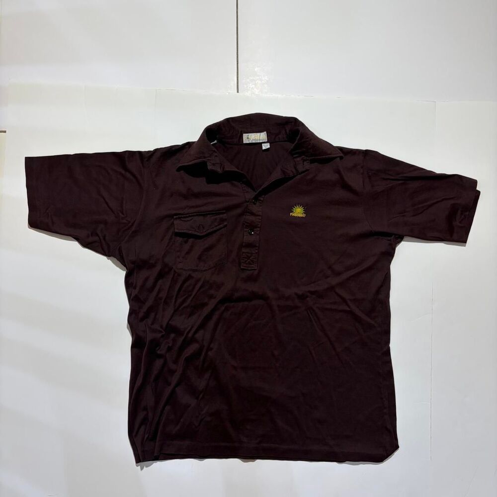 Unbranded Men's Brown and Burgundy Polo-shirts
